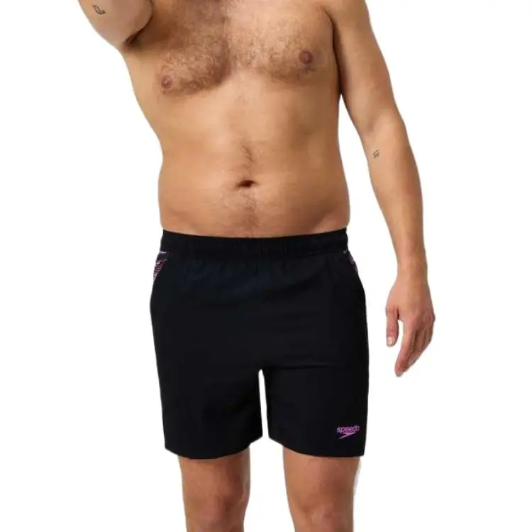 Speedo Xpress Lite Panel Swimming Shorts Men's Black/Pink Color-4