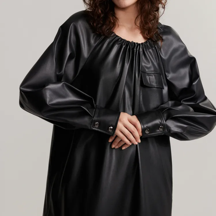 ELLE Long Sleeved Dresses Women's Black-4