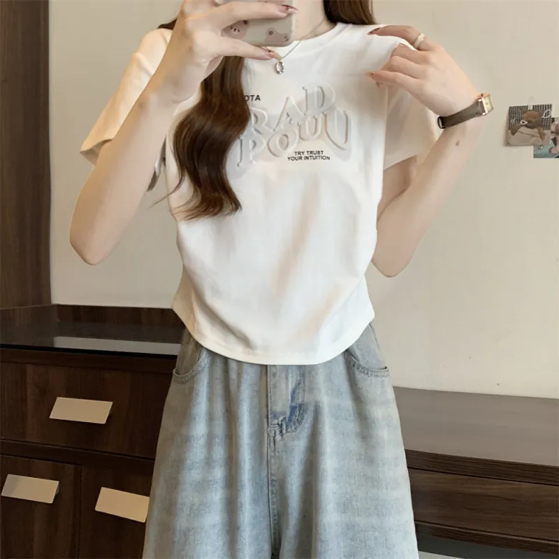 XIANSINIAO Drop Shoulder Sleeve T Shirt Women's-4