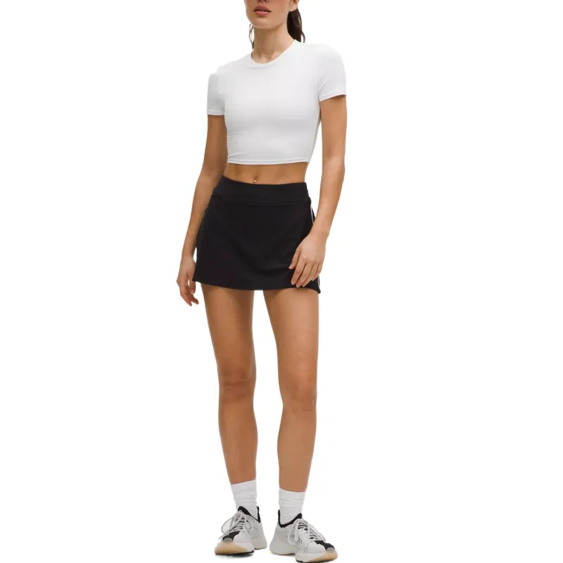 Lululemon High Rise Casual Short Skirts 2.5' Women's Black White-2