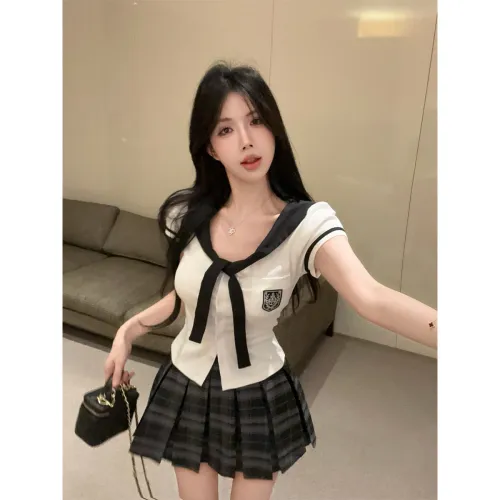XIANSINIAO Two Piece Skirt Sets Women's Top+Skirt