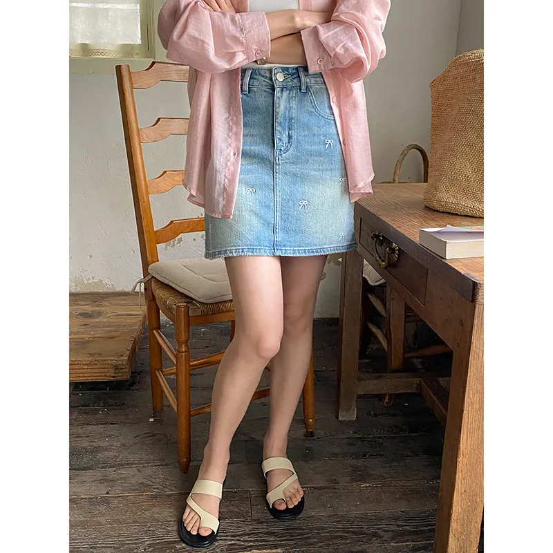 ONE SHALLOW Denim Short Skirts Women's-4