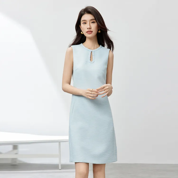 SENTUBILA Sleeveless Dress Women's Transparent Blue-3