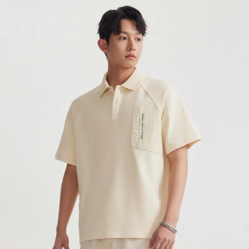Cabbeen Polo Shirt Men's Apricot 15-3