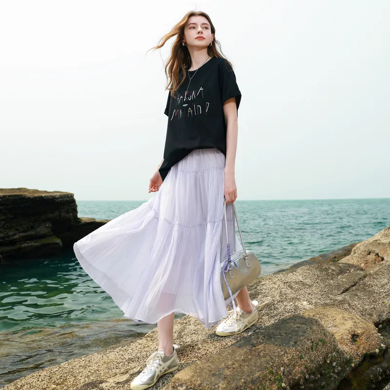 3COLOUR Casual Long Skirt Women's-6