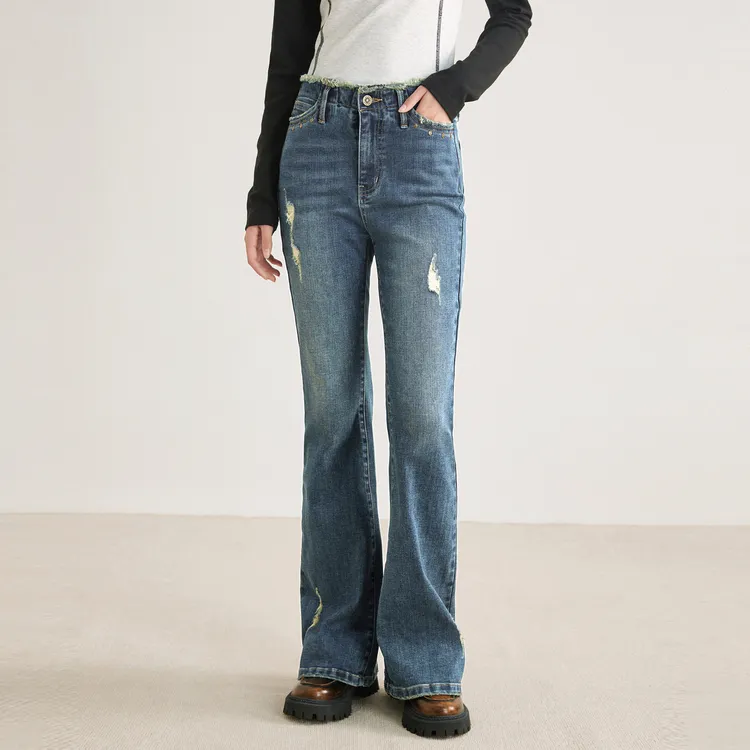 LEDIN Jeans Women's Dark Denim Blue-2