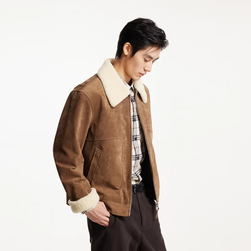 JACK JONES· Leather Jacket Men's Dark Brown-5
