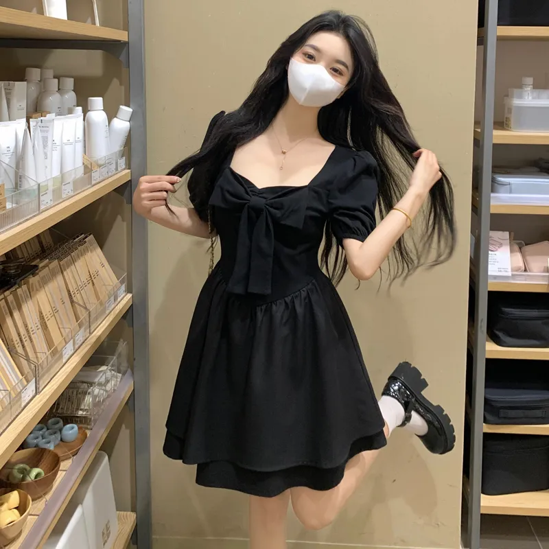 XIANSINIAO Short Sleeved Dress Women's-2