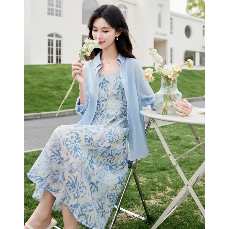 Like The Age Of Water Skirt Set Regular Women's Blue-0