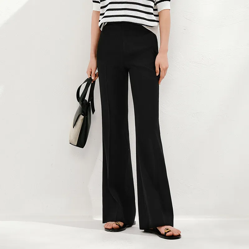 JZ. ANNAKRO Casual Pants Women's Plain Black-2