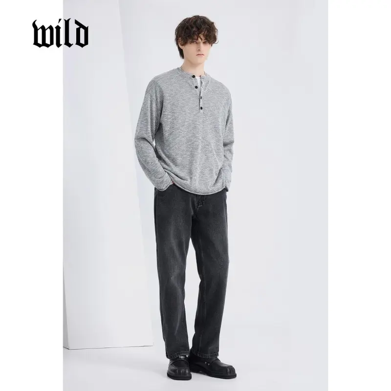 WILD LEADER Jeans Men Black Gray[NKW4238V49]-3