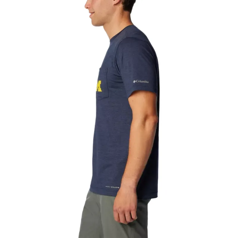 Columbia Collegiate Tech Trail T Shirt Men's Marine Blue-3