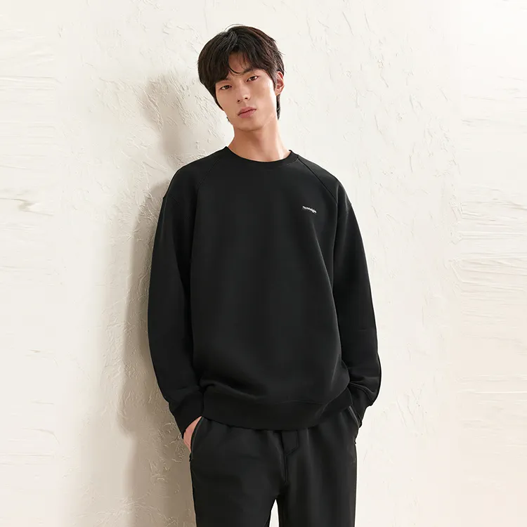 PEACEBIRD MEN Vintage Crew Neck Striped Letter Sweatshirt Men's-3