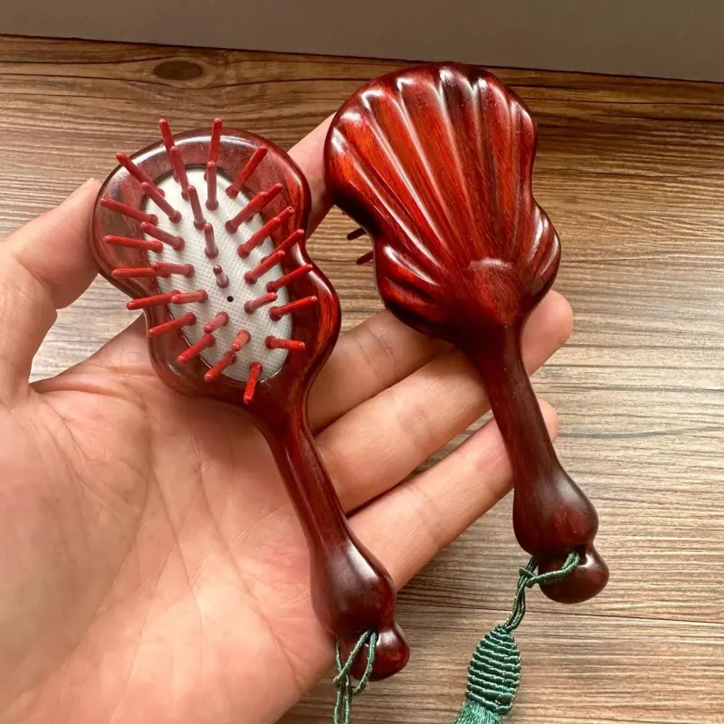 XIBI Little Banana Leaf Airbag Comb Rosewood Air Cushion Comb Full Body Meridian Scalp Massage Comb Cute-2