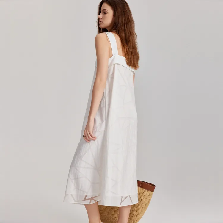 ELLE Slip Dresses Women's White-5