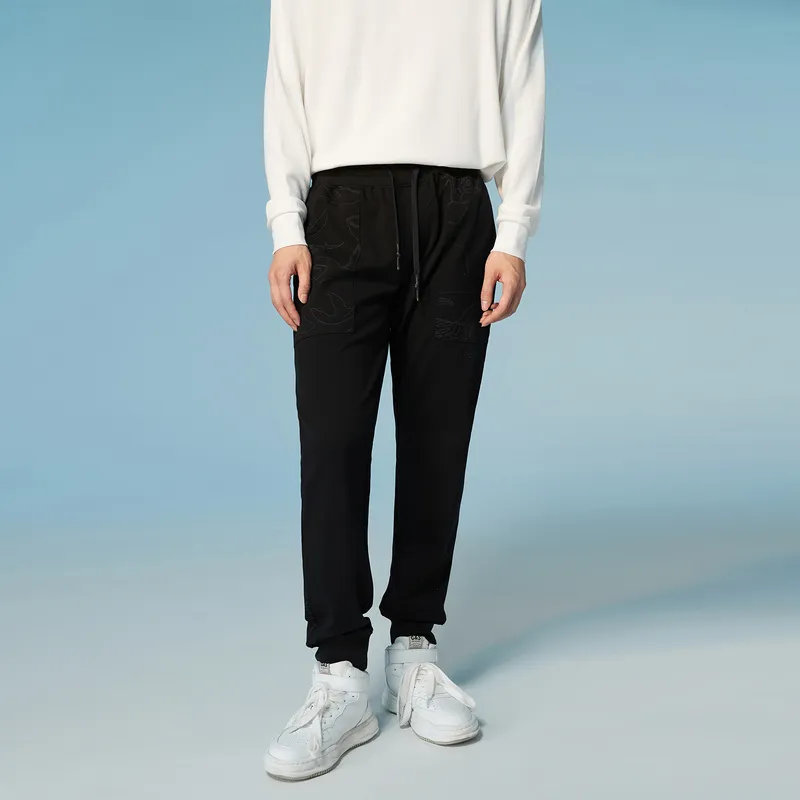 HLA JEANS Casual Pants Men Black Pattern 03-4
