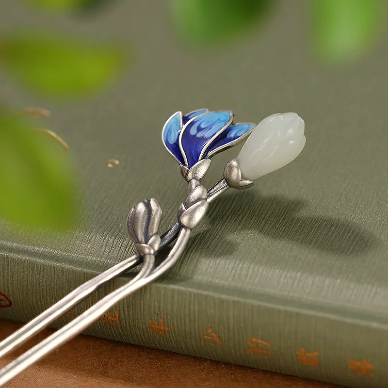 Royal Heaven's Choice Hairpins Pale Greenish White Jade Unisex-4