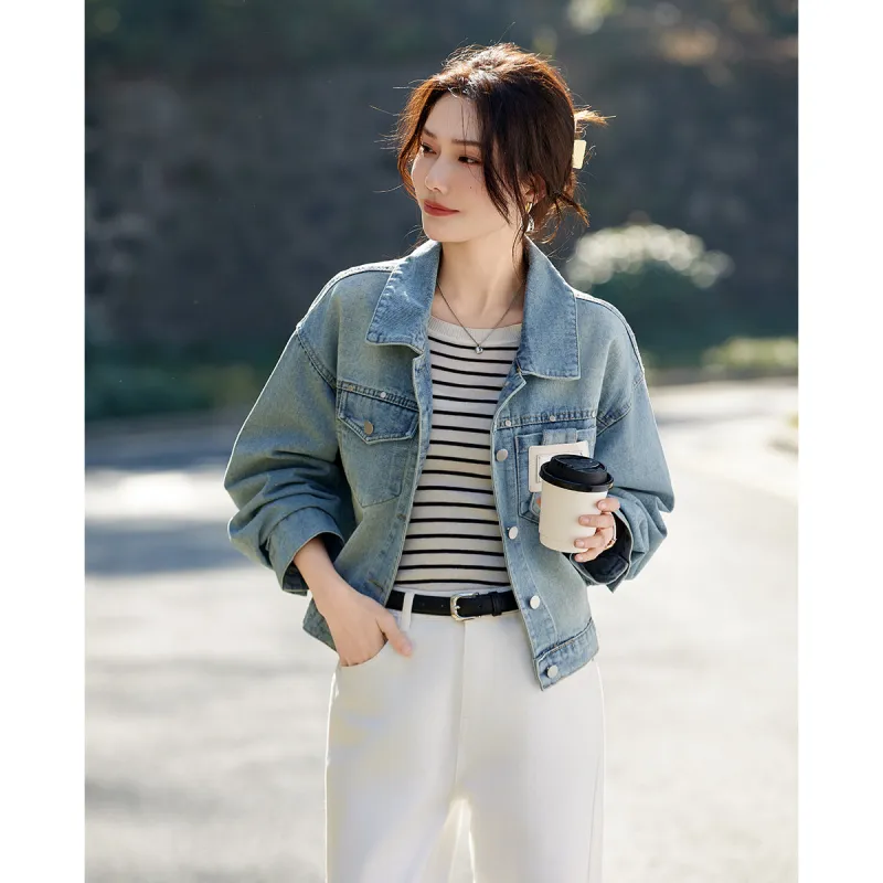 TERRE BLEUE Denim Jacket Women's Blue-1