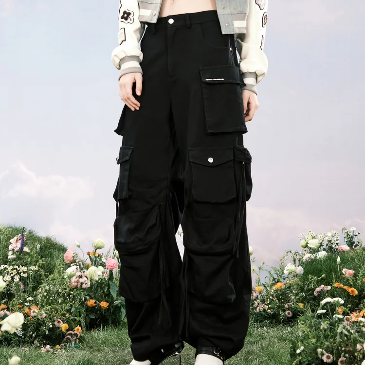 Bosieagender Cargo Pants Unisex Black-4