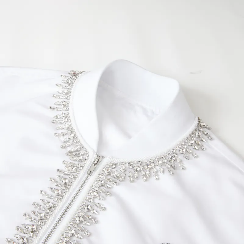 TCH Cropped Coats Women's White-2