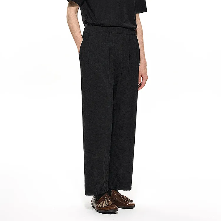 CROQUIS Black Thread Casual Pants Men's-4