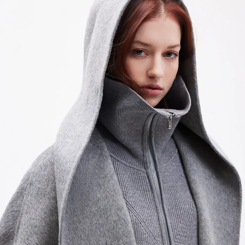 ONLY Coats Women's H0Z Lime Gray Heather Gray-4