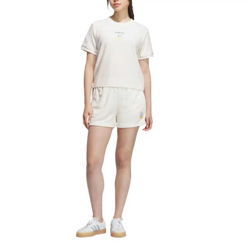 Adidas Originals 3 Stripes Sports Shorts Women's Pink White-3