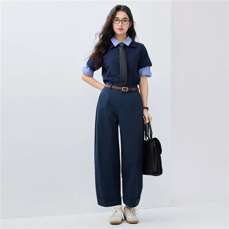 UNIQLO Casual Pants Women's Midnight Blue Black-5