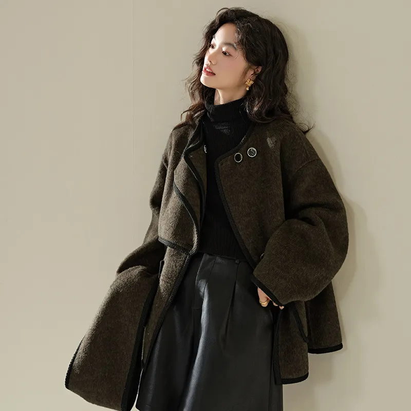 KUOSE Coats Women's Gray Green-4