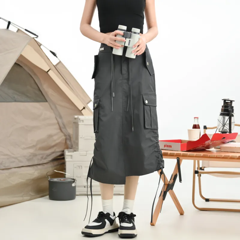 SNBL Casual Long Skirts Women's Gray-2
