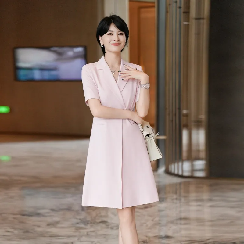 ONE SHALLOW Short Sleeved Dresses Women's Pink-3