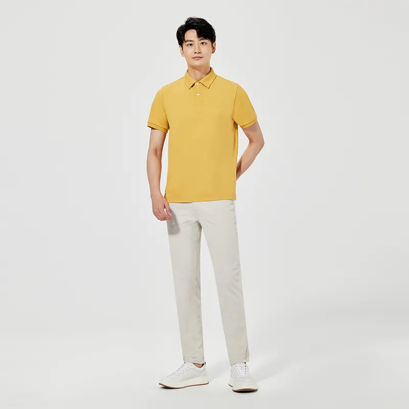 LESS IS MORE Polo Shirt Men's Earth Yellow Gray-6
