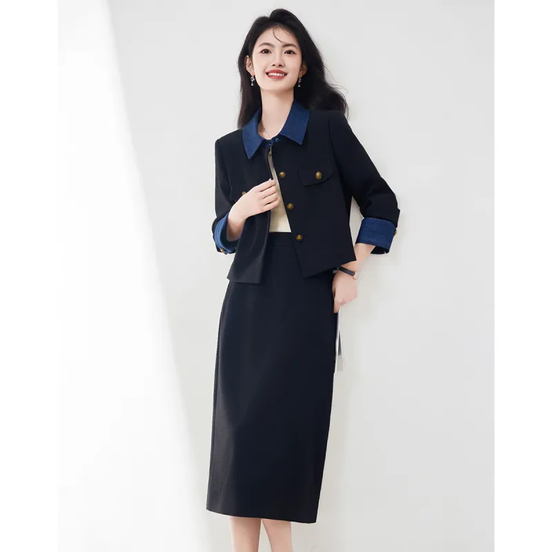 XINFEIYU Casual Long Skirts Women's Black-4