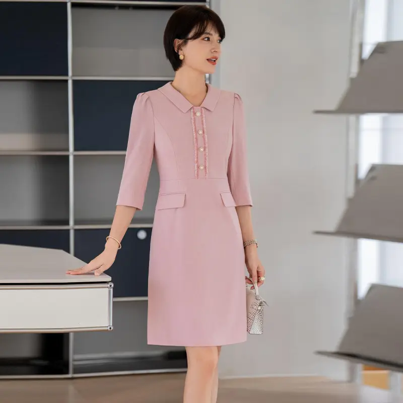 ONE SHALLOW Long Sleeved Dresses Women's Pink-1
