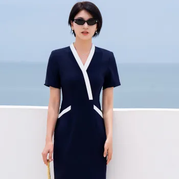 ONE SHALLOW Short-Sleeved Dresses Women's Navy Blue