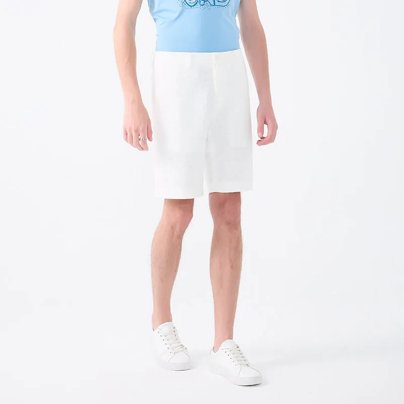 DAVID NAMAN Casual Shorts Men White-7