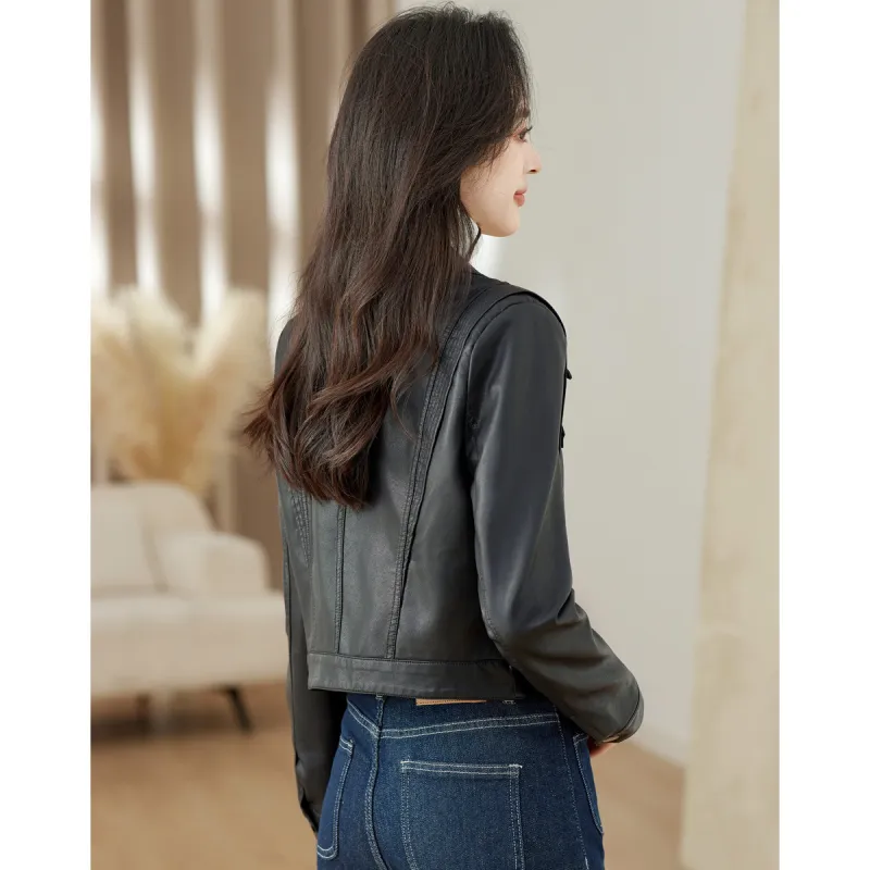 Like The Age Of Water Spring, Fall Velvet feel Coat Slim Fit Women's Black-0