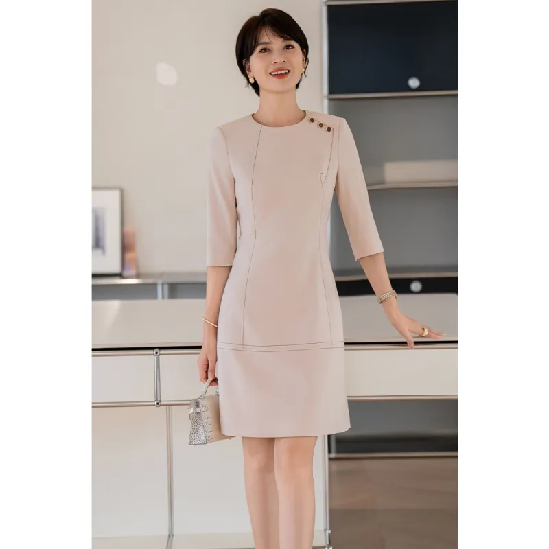 ONE SHALLOW Long Sleeved Dresses Women's Pink-4