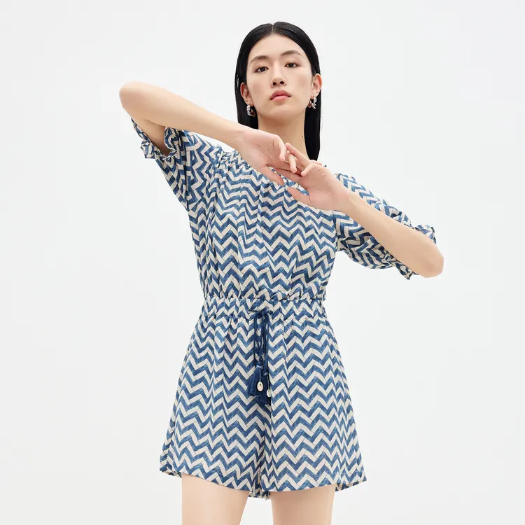 SHUIYUNJIAN Jumpsuits Women's Light Blue Floral-3