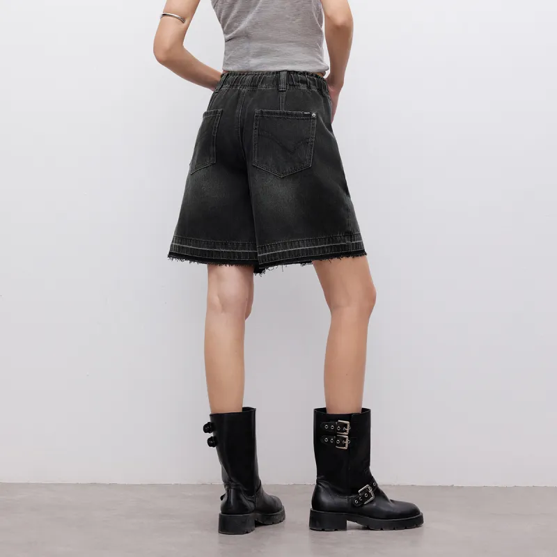 ONLY Denim Shorts Women's J09 Dark Denim Gray-4