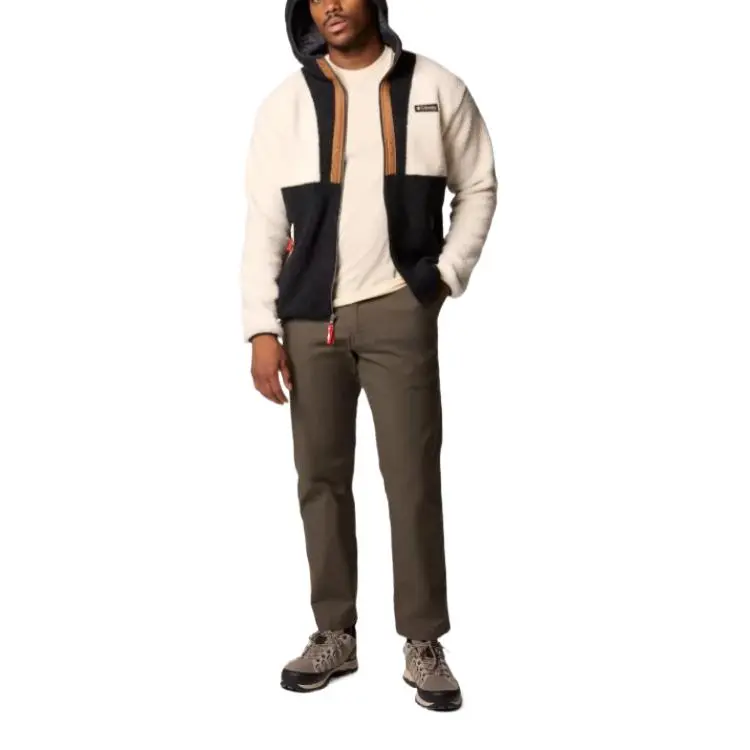 Columbia Backbowl™ II Remastered Full Zip Fleece Hoodie Velvet-feel Coat Men's Black White-3