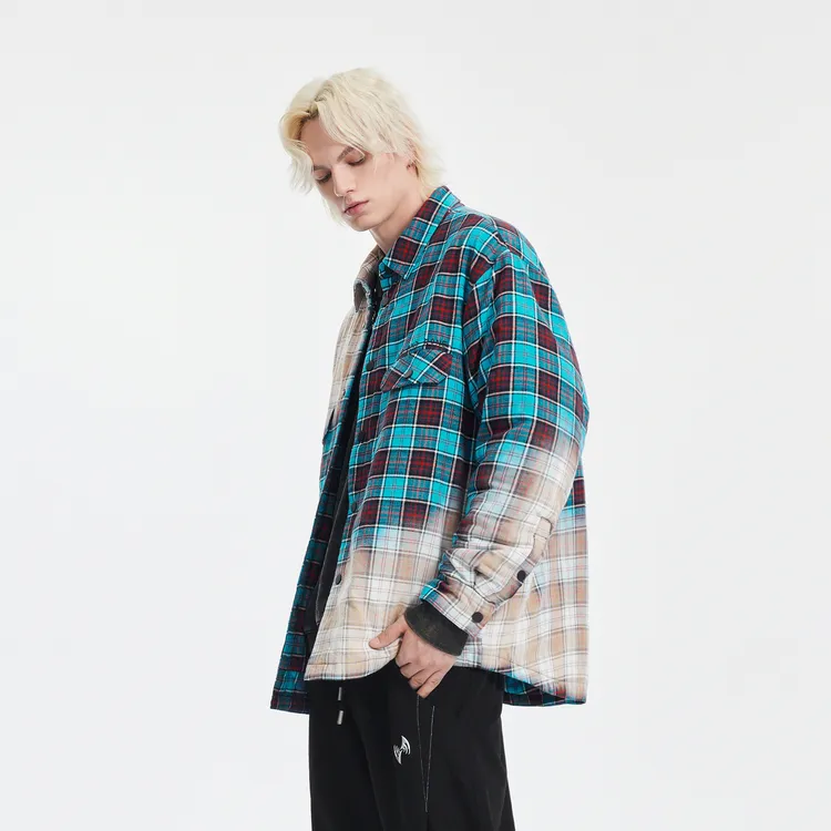INXX Puffer Jackets Unisex Blue Black Plaid-5