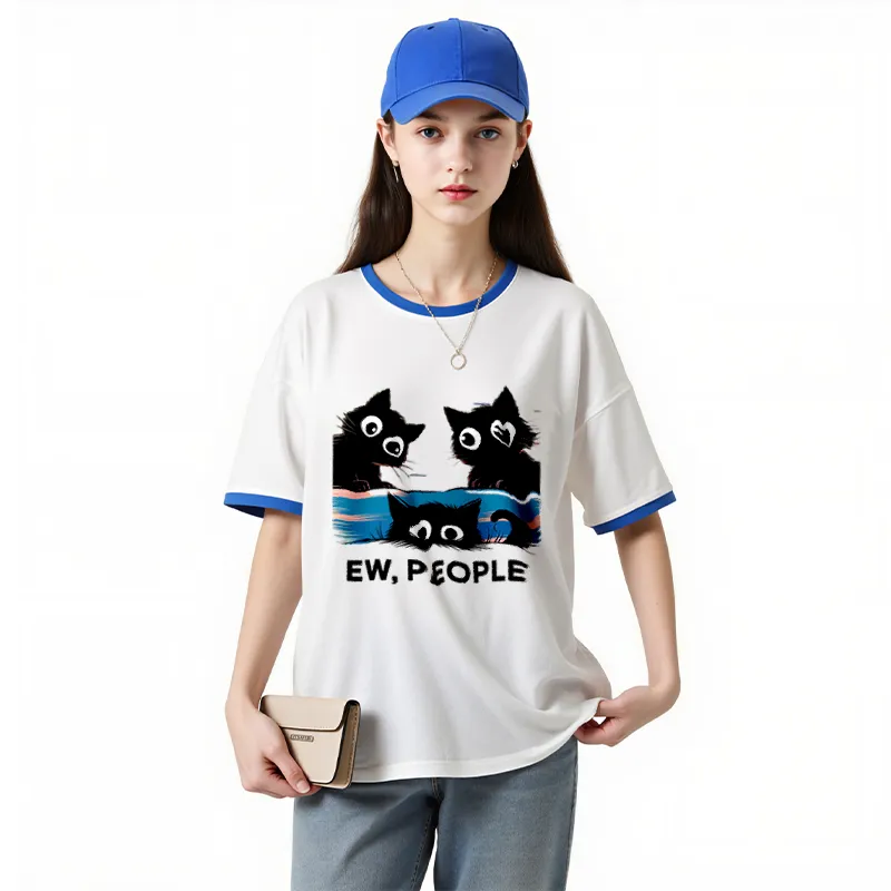 FAIRWHALE Drop Shoulder Sleeve T Shirt Women's-14