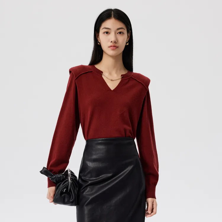 SHUIYUNJIAN Sweater Women's Burgundy-3