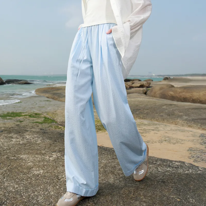 3COLOUR Casual Pants Women's Marine Blue-4