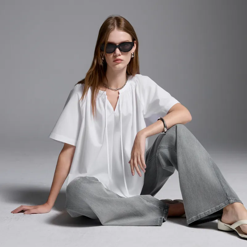 3COLOUR Chiffon Shirts Women's Cloud White-2