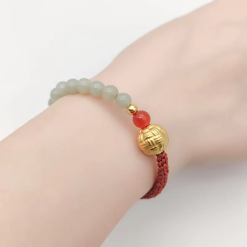 Royal Heaven's Choice Bracelets Pale Greenish White Jade Unisex-3