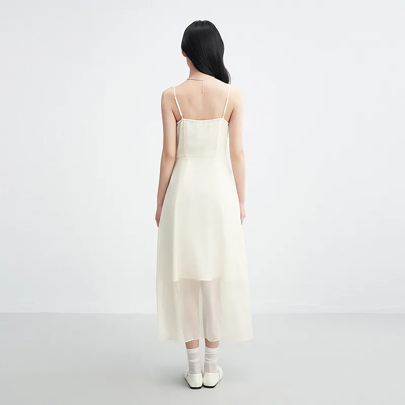LEDIN Slip Dress Women's Cream Beige-6