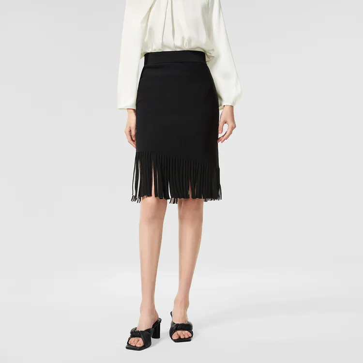 OVV SS23 Knit Long Skirt Women's Black-3