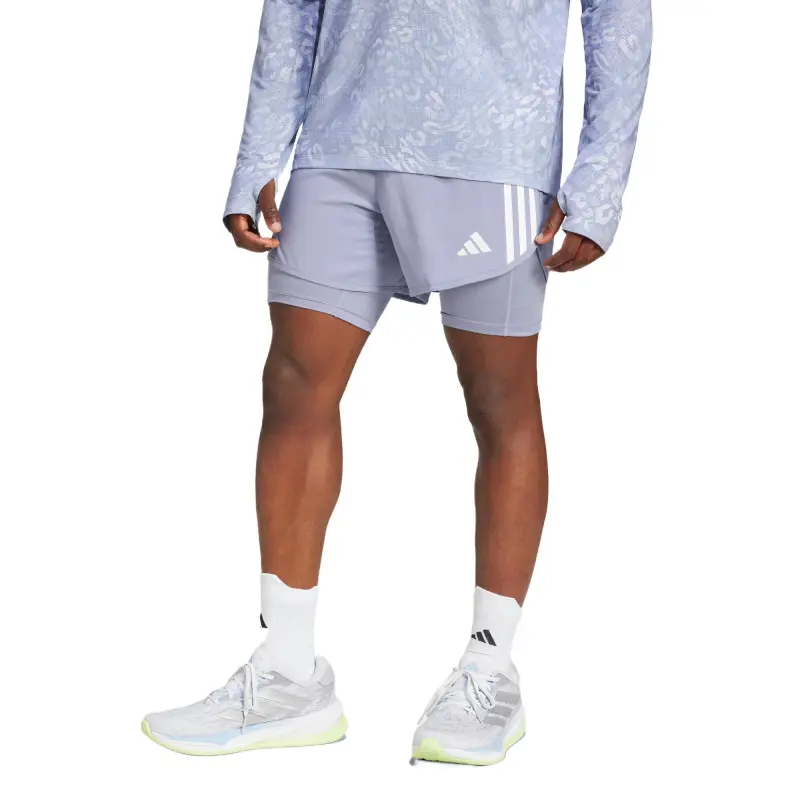 Adidas Own The RunAEROREADY Casual Shorts Men's Silver Violet-1